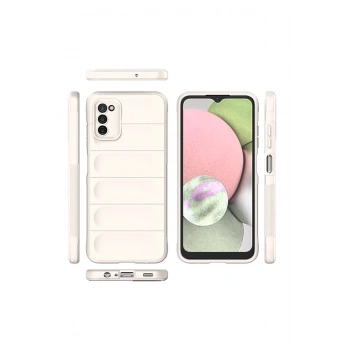 Samsung Galaxy A03S Kılıf Optimum Silikon - Krem