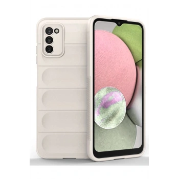 Samsung Galaxy A03S Kılıf Optimum Silikon - Krem