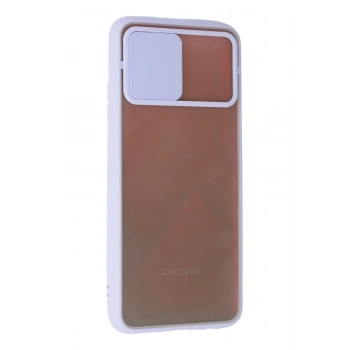 Samsung Galaxy A03S Kılıf Palm Buzlu Kamera Sürgülü Silikon - Lila