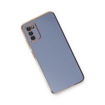 Samsung Galaxy A03S Kılıf Volet Silikon - Mavi