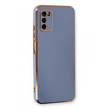 Samsung Galaxy A03S Kılıf Volet Silikon - Mavi