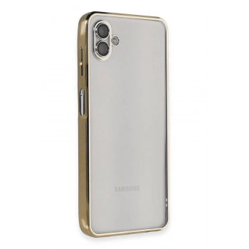 Samsung Galaxy A04 Kılıf Lensli Silikon - Gold