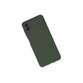 Samsung Galaxy A04 Kılıf Nano içi Kadife Silikon - Koyu Yeşil