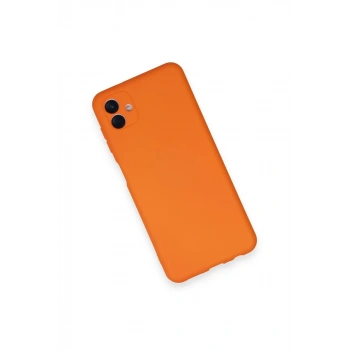 Samsung Galaxy A04 Kılıf Nano içi Kadife Silikon - Turuncu