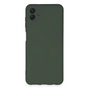 Samsung Galaxy A04E Kılıf Nano içi Kadife Silikon - Koyu Yeşil
