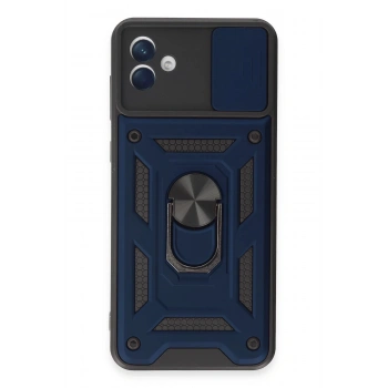 Samsung Galaxy A04E Kılıf Pars Lens Yüzüklü Silikon - Lacivert