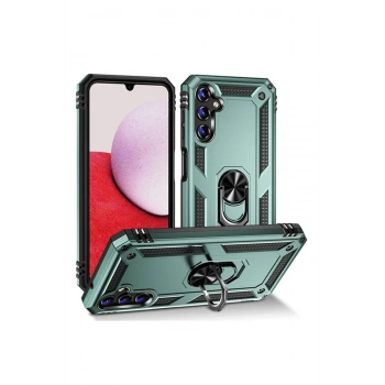 Samsung Galaxy A04S Kılıf Sofya Yüzüklü Silikon Kapak - Yeşil