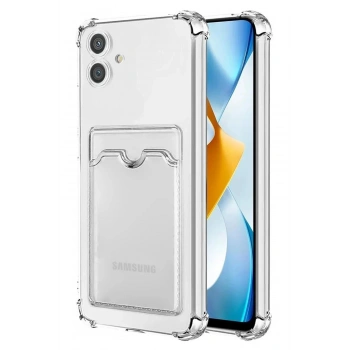 Samsung Galaxy A05 Kılıf Kart Şeffaf Silikon - Şeffaf