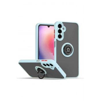 Samsung Galaxy A05S Kılıf Montreal Yüzüklü Silikon Kapak - Buz Mavi