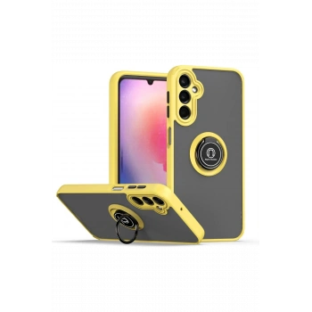Samsung Galaxy A05S Kılıf Montreal Yüzüklü Silikon Kapak - Sarı