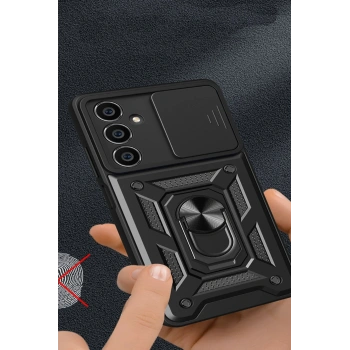 Samsung Galaxy A05S Kılıf Pars Lens Yüzüklü Silikon - Kırmızı