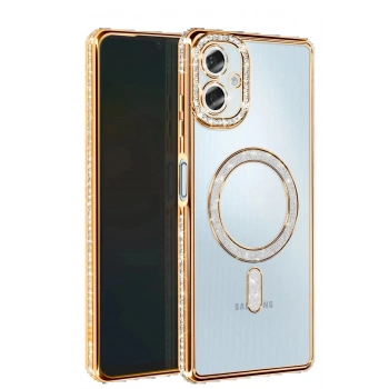 Samsung Galaxy A06 Joke Simli Magneticsafe Kılıf - Gold