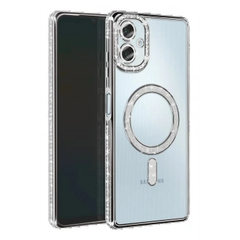 Samsung Galaxy A06 Joke Simli Magneticsafe Kılıf - Gümüş