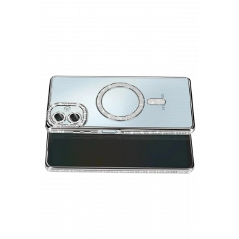 Samsung Galaxy A07 4G Joke Simli Magneticsafe Kılıf - Gümüş