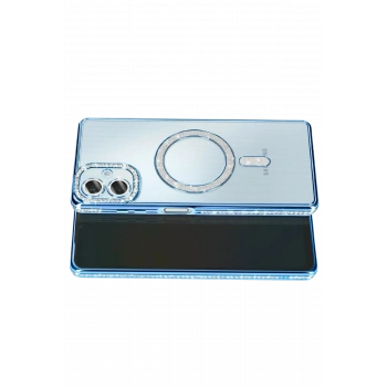 Samsung Galaxy A07 4G Joke Simli Magneticsafe Kılıf - Mavi