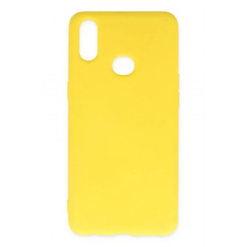 Samsung Galaxy A10S Kılıf Nano içi Kadife Silikon - Sarı