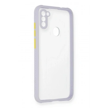 Samsung Galaxy A11 Kılıf Miami Şeffaf Silikon - Lila