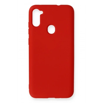 Samsung Galaxy A11 Kılıf Nano içi Kadife Silikon - Kırmızı