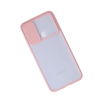 Samsung Galaxy A11 Kılıf Palm Buzlu Kamera Sürgülü Silikon - Pembe