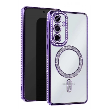 Samsung Galaxy A15 4G Joke Simli Magneticsafe Kılıf - Derin Mor