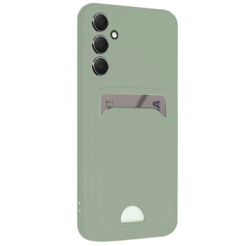 Samsung Galaxy A16 5G Kılıf Kelvin Kartvizitli Silikon - Açık Yeşili
