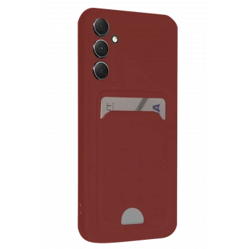 Samsung Galaxy A16 5G Kılıf Kelvin Kartvizitli Silikon - Bordo