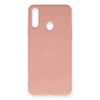 Samsung Galaxy A20S Kılıf Nano içi Kadife Silikon - Pudra