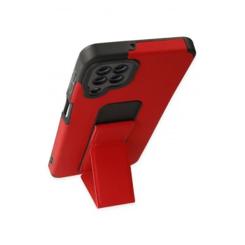 Samsung Galaxy A22 Kılıf Mega Standlı Silikon - Kırmızı