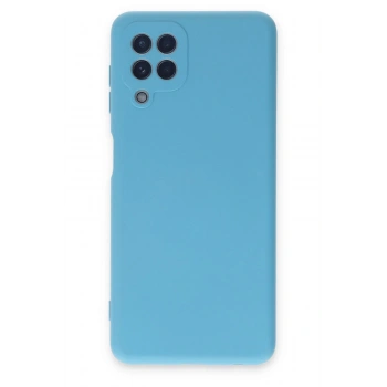 Samsung Galaxy A22 Kılıf Nano içi Kadife Silikon - Mavi