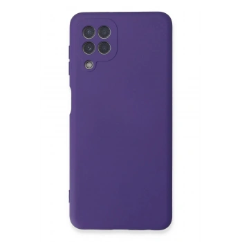 Samsung Galaxy A22 Kılıf Nano içi Kadife Silikon - Mor