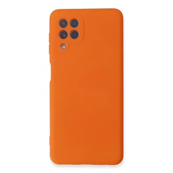 Samsung Galaxy A22 Kılıf Nano içi Kadife Silikon - Turuncu