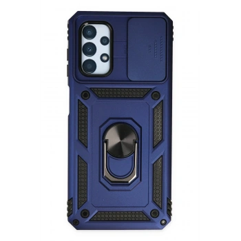 Samsung Galaxy A23 4G Kılıf Pars Lens Yüzüklü Silikon - Lacivert