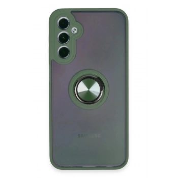 Samsung Galaxy A24 4G Kılıf Montreal Yüzüklü Silikon Kapak - Yeşil