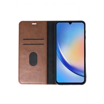 Samsung Galaxy A24 4G Kılıf Trend S Plus Kapaklı Kılıf - Taba