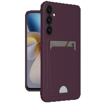 Samsung Galaxy A26 Kılıf Kelvin Kartvizitli Silikon - Derin Mor