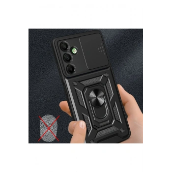 Samsung Galaxy A26 Kılıf Pars Lens Yüzüklü Silikon - Siyah