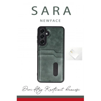 Samsung Galaxy A26 Kılıf Sara Kartvizitli Deri Kılıf - Taba