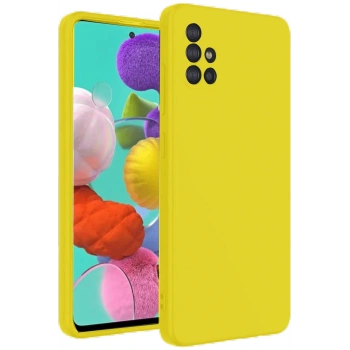 Samsung Galaxy A31 Kılıf Nano içi Kadife Silikon - Sarı