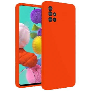 Samsung Galaxy A31 Kılıf Nano içi Kadife Silikon - Turuncu