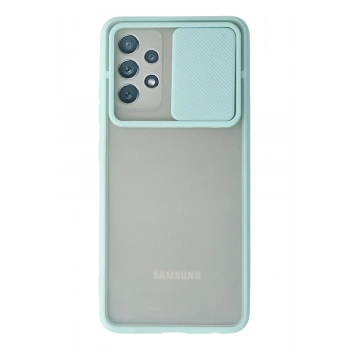 Samsung Galaxy A32 Kılıf Palm Buzlu Kamera Sürgülü Silikon - Turkuaz