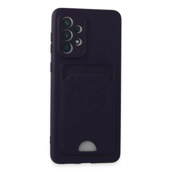 Samsung Galaxy A33 5G Kılıf Kelvin Kartvizitli Silikon - Derin Mor