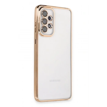 Samsung Galaxy A33 5G Kılıf Lensli Silikon - Gold