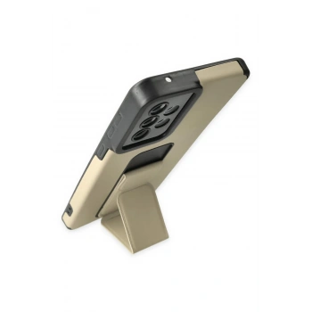 Samsung Galaxy A33 5G Kılıf Mega Standlı Silikon - Gold