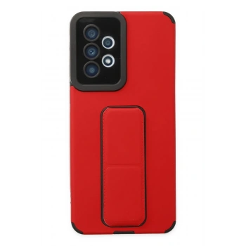 Samsung Galaxy A33 5G Kılıf Mega Standlı Silikon - Kırmızı