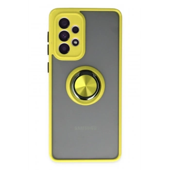 Samsung Galaxy A33 5G Kılıf Montreal Yüzüklü Silikon Kapak - Sarı