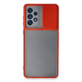 Samsung Galaxy A33 5G Kılıf Palm Buzlu Kamera Sürgülü Silikon - Kırmızı
