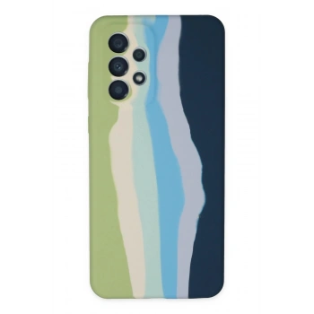 Samsung Galaxy A53 5G Kılıf Ebruli Lansman Silikon - Yeşil-Koyu Yeşil