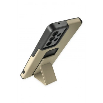 Samsung Galaxy A53 5G Kılıf Mega Standlı Silikon - Gold