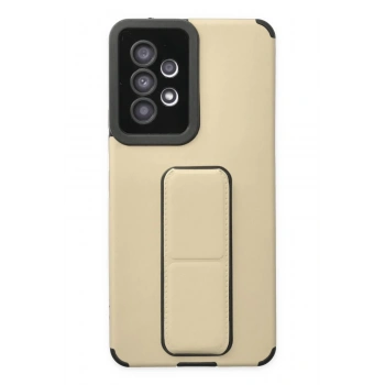 Samsung Galaxy A53 5G Kılıf Mega Standlı Silikon - Gold