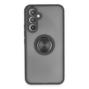 Samsung Galaxy A54 5G Kılıf Montreal Yüzüklü Silikon Kapak - Siyah